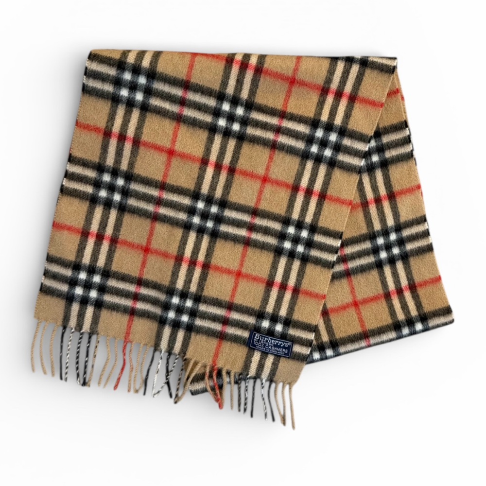 Burberrys of London 100% Cashmere Nova Check Scarf – Made in England (Unisex)